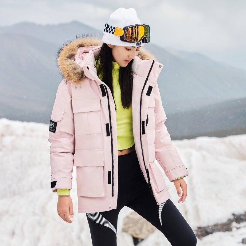 【商场同款新品】雪中飞派克工装女士貉子大毛领羽绒服X30140845X