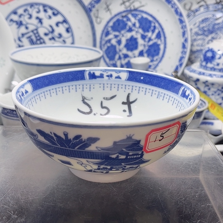 碗青花梧桐5.5寸饭碗11个