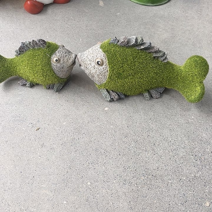 树脂植绒鱼一对两个