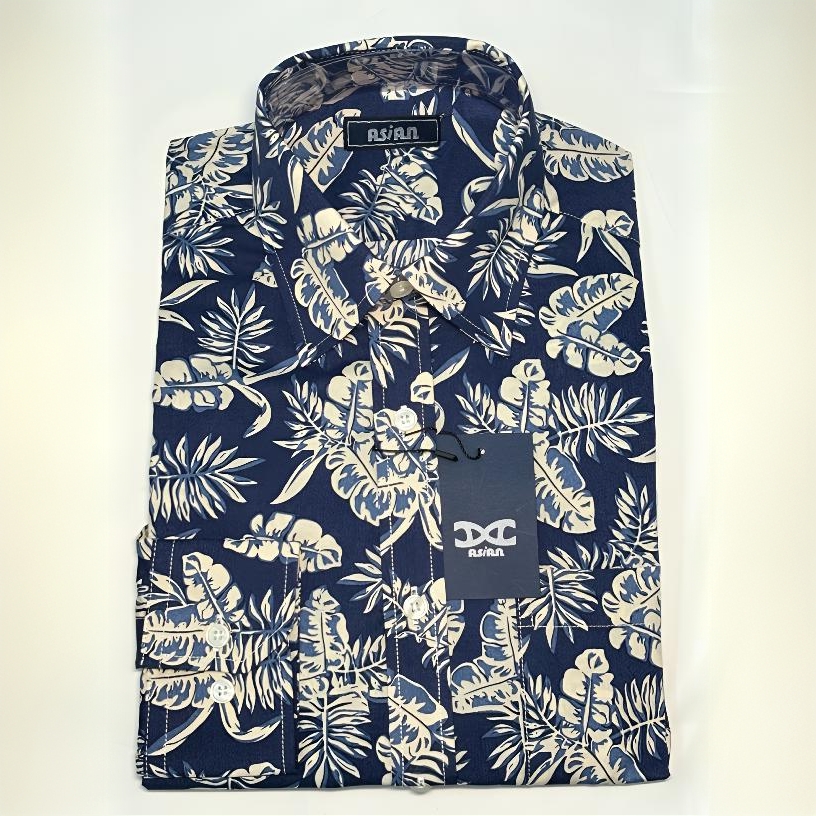 男士全棉長袖印花衬衫