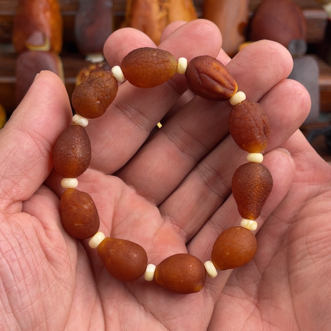 定制琥珀未镶嵌蜜蜡海飘籽手串