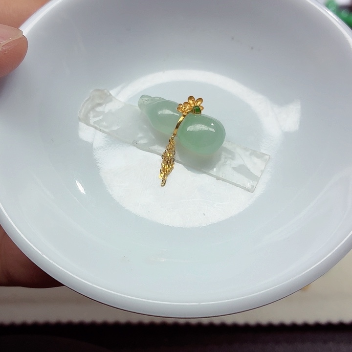 翡翠18K金镶嵌手链天然缅甸翡翠A货