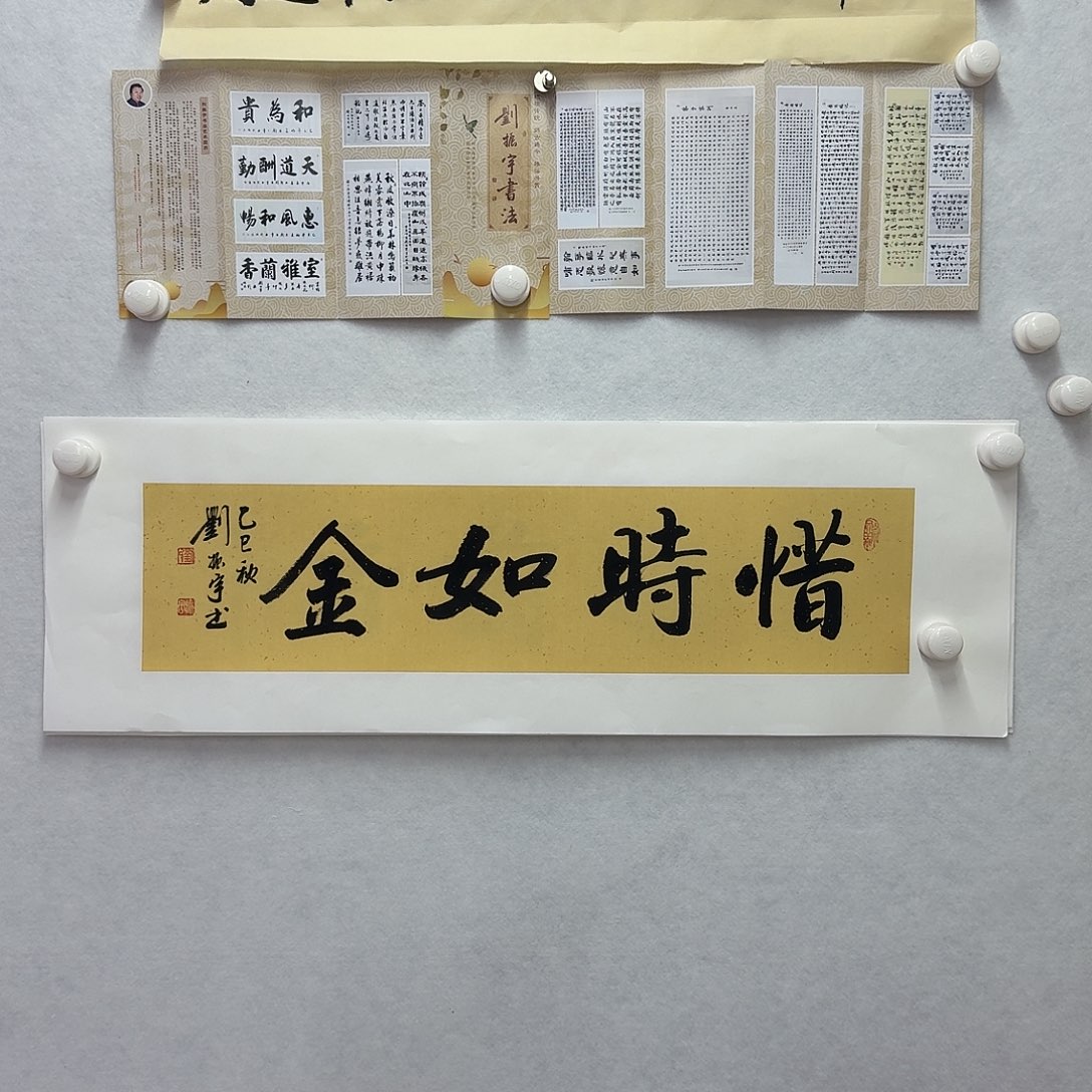 书法惜时如金 17×68CM一平尺