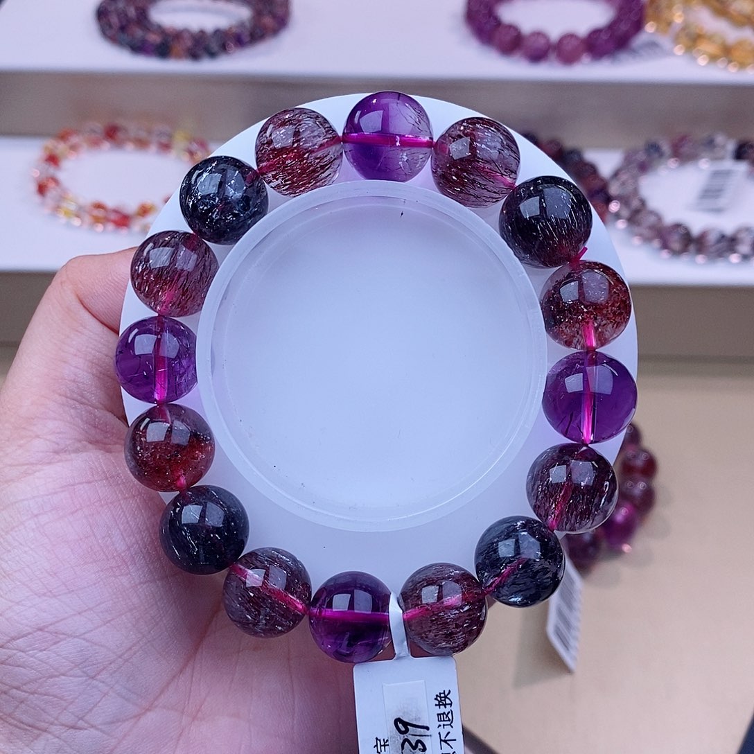 未镶嵌手链水晶黑加仑13