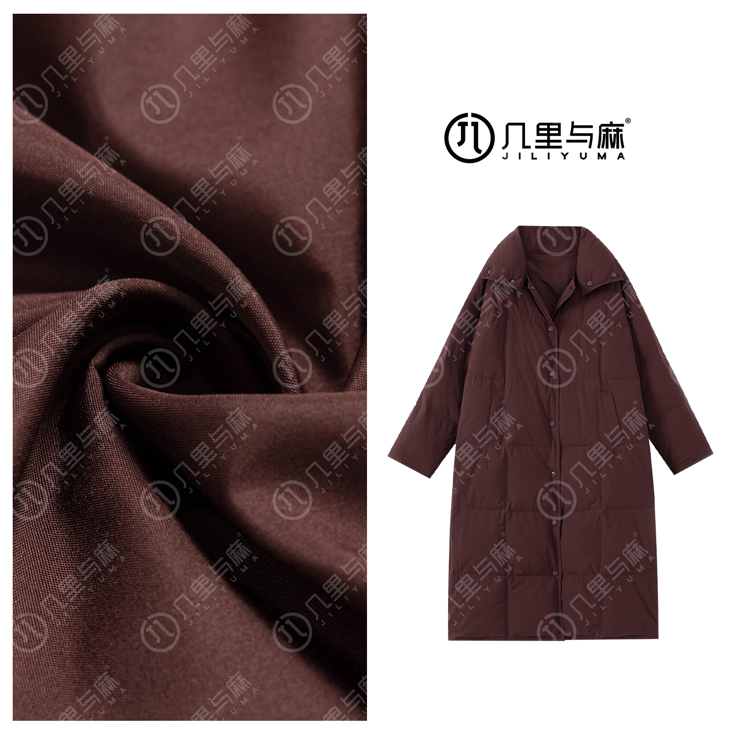 （几里）时尚百搭洋气厚款长款羽绒服 长110 胸围126 1091483