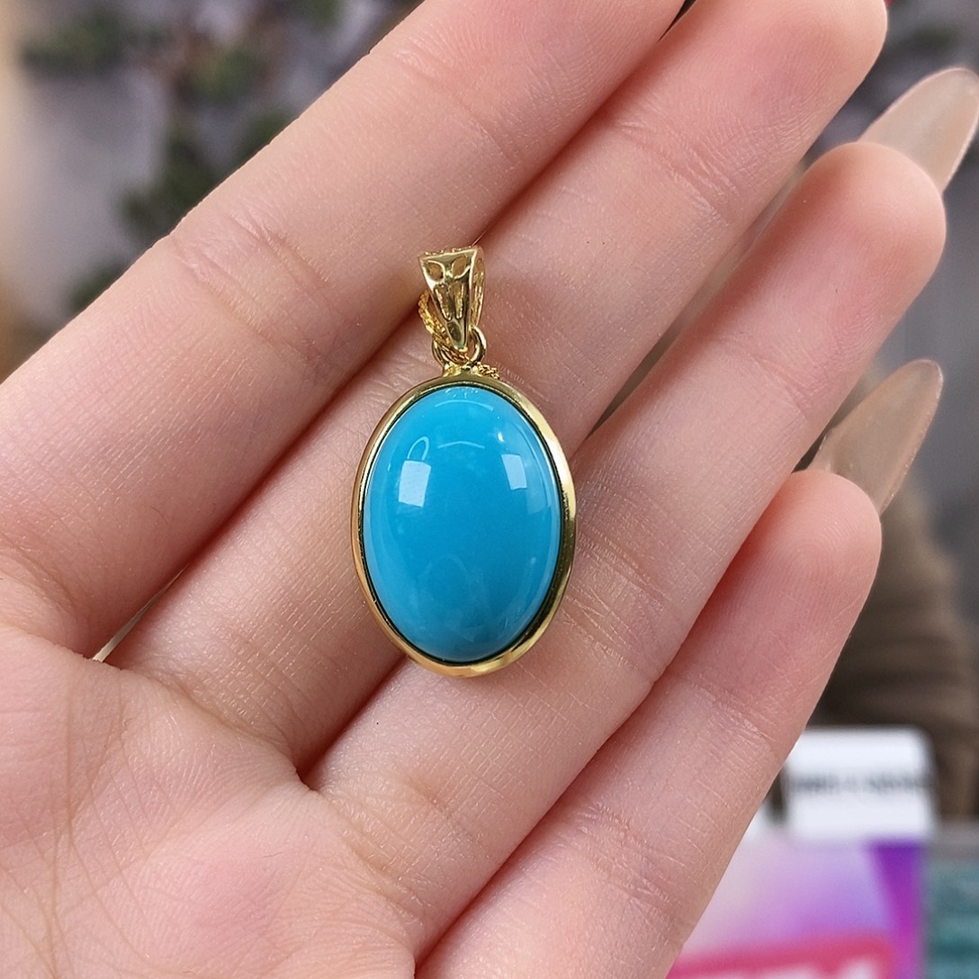 绿松石银S925镀金镶嵌珠宝奇石