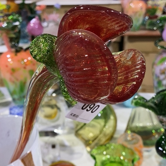 琉璃高度45厘米红色琉璃花