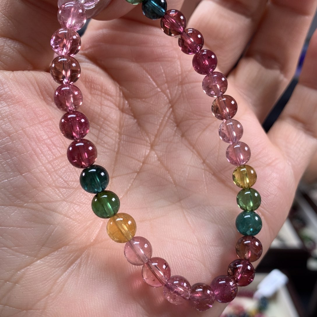 碧玺手链未镶嵌6毫米左右