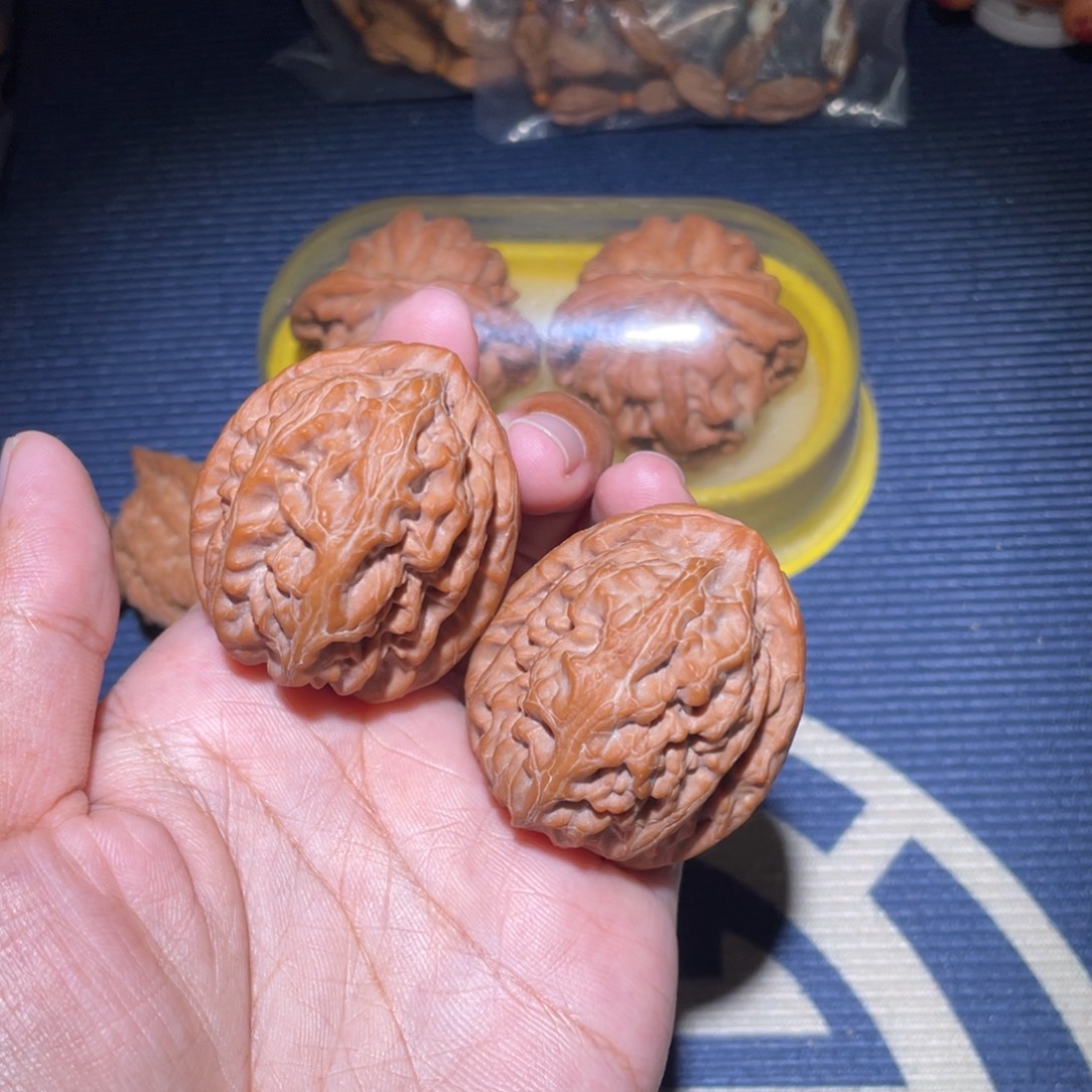 天***天吊坠文玩核桃红锦鲤39