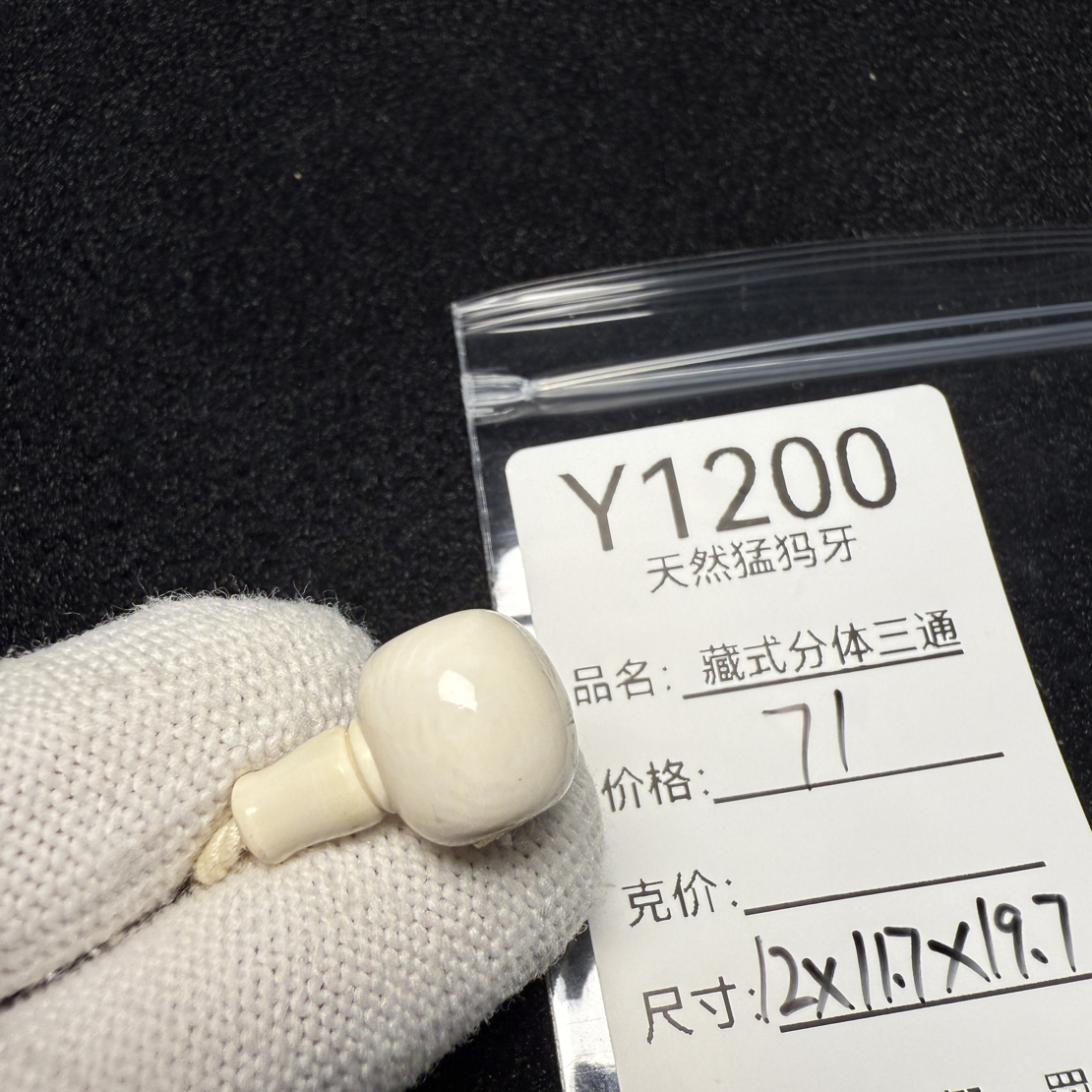 Y1200猛犸象牙藏式分体三通12*11.7*19.7mm冰料果冻料