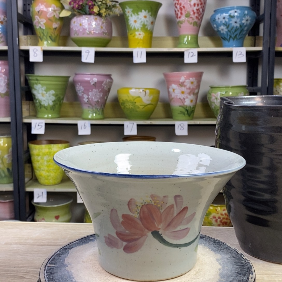 景德镇手工手绘陶瓷花盆