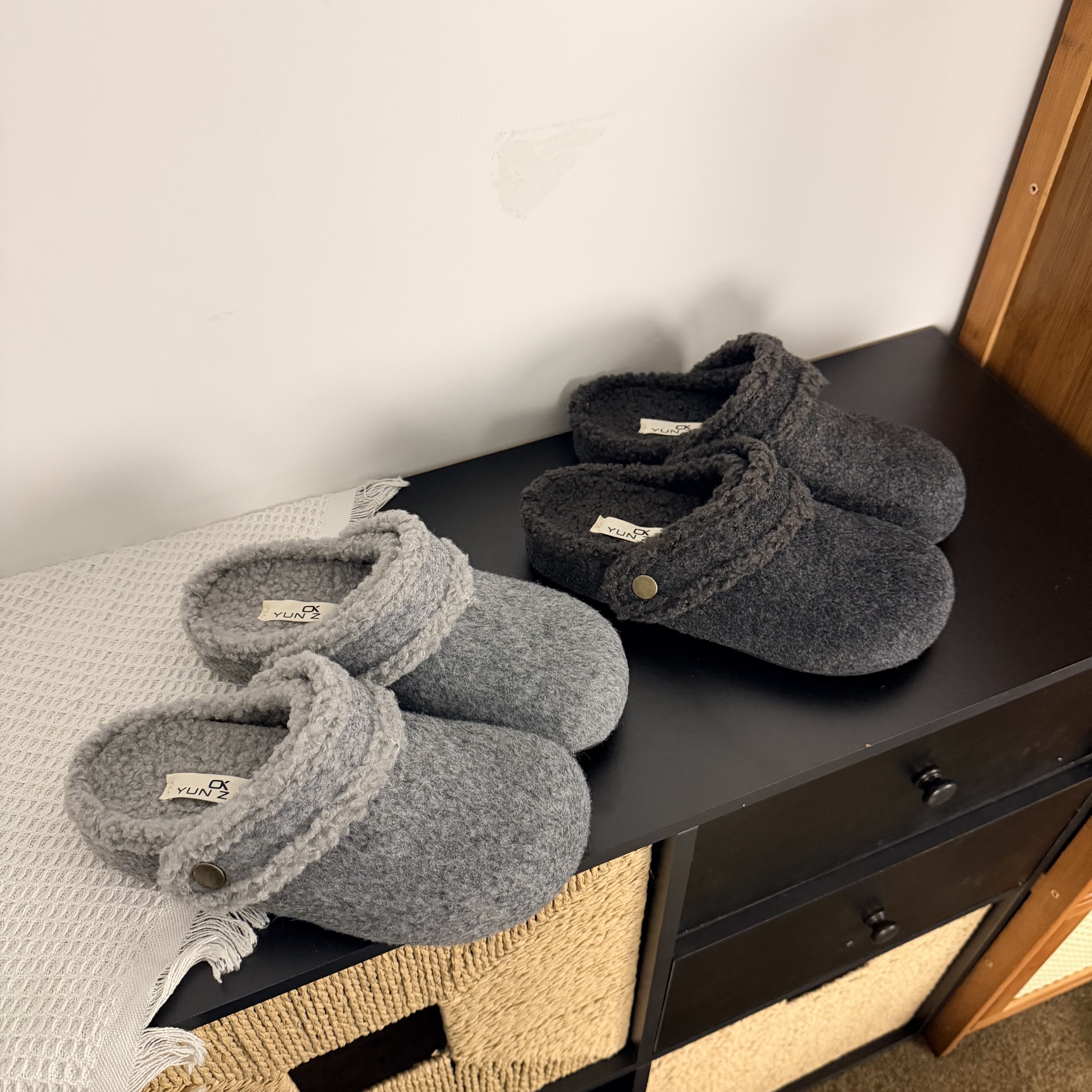 复古包头毛毛半拖女外穿2025新款秋冬厚底内增高一脚蹬勃肯棉拖鞋