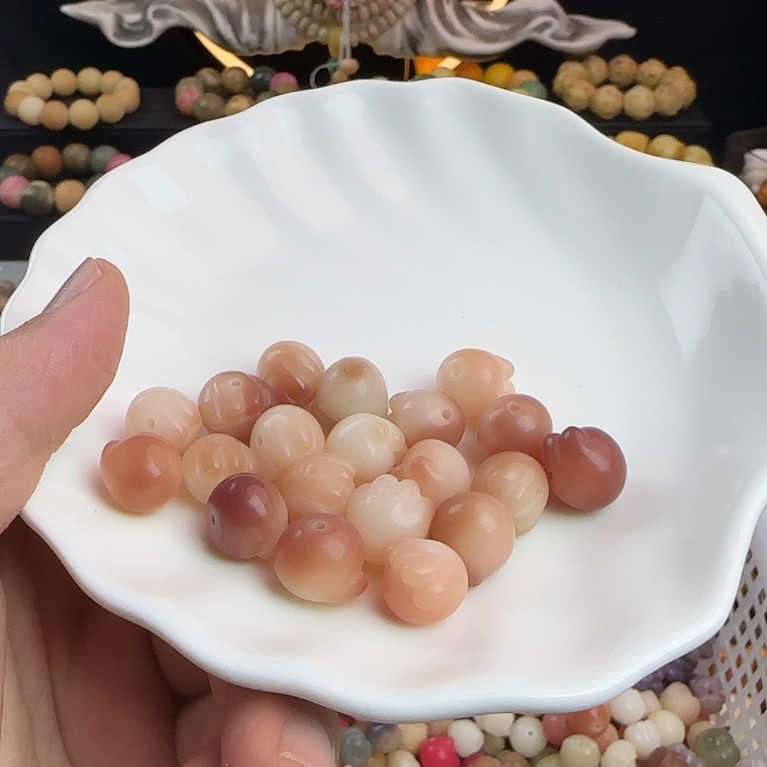 顶***顶菩提根/象牙果手串卡12粉色猫爪20颗