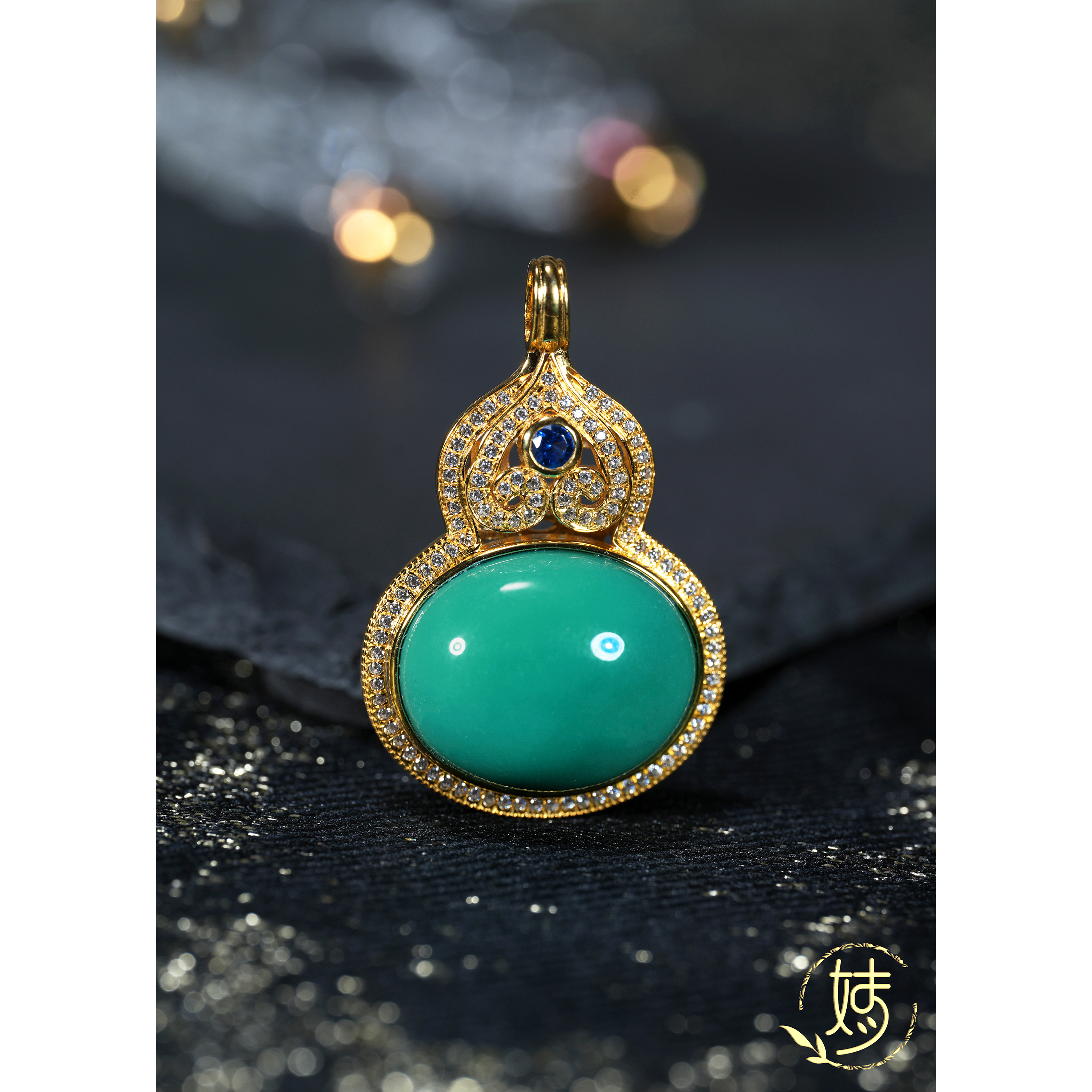 【婧婧精选】福禄双全 · 高定天然原矿精品绿松石葫芦吊坠≈21mm 