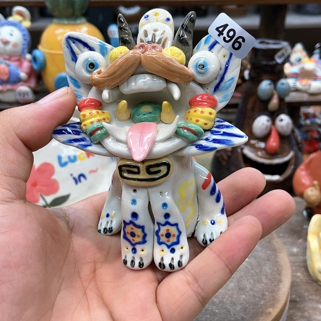 摆件直播间手工抽象陶瓷摆件496