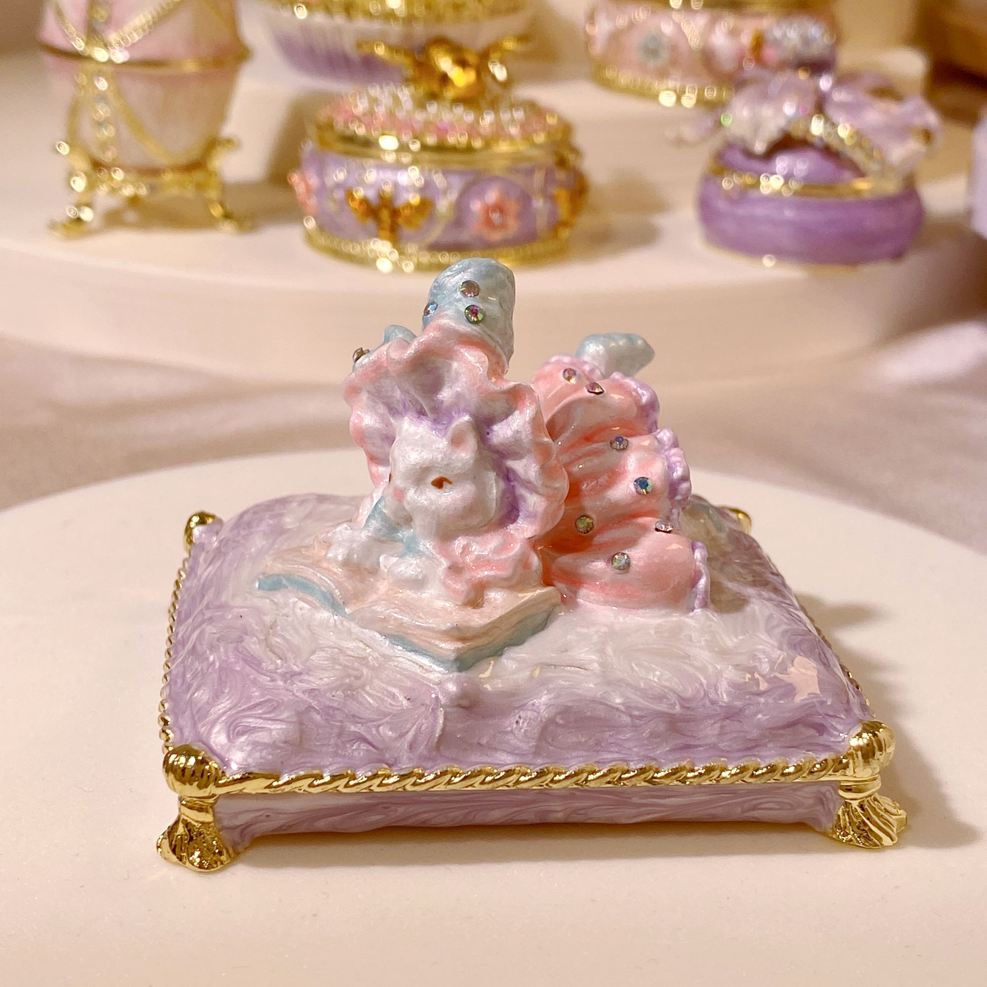 进阶 【喵喵抱枕】珐琅彩首饰盒创意摆件