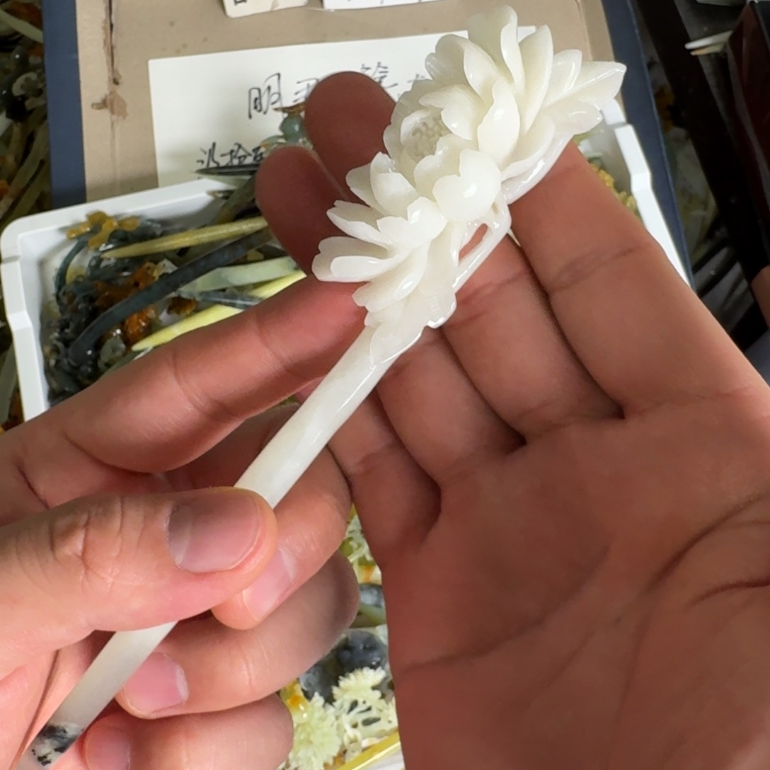 岫玉发簪未镶嵌明君玉簪贼拉好看