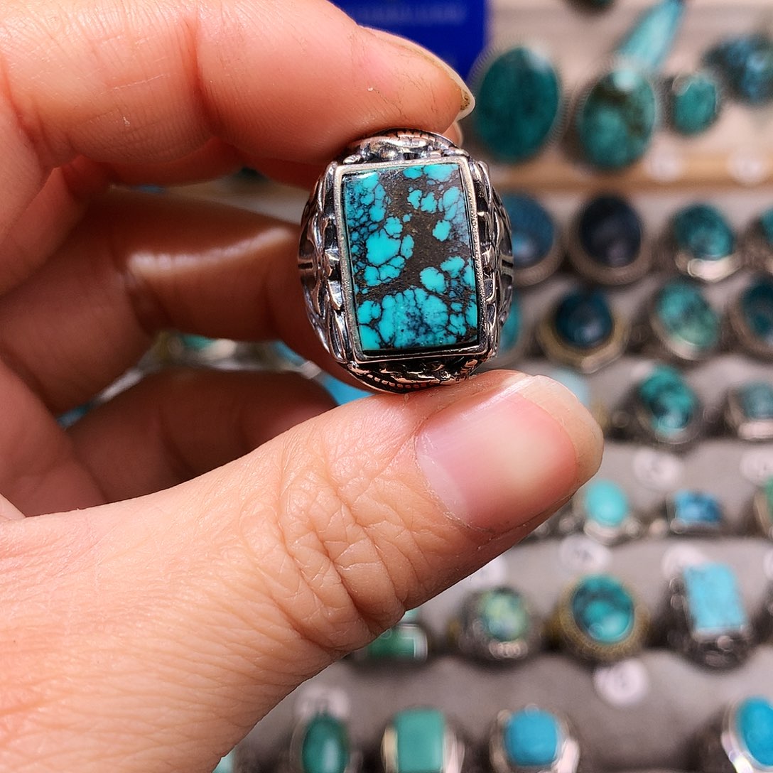 绿松石挂件银S925镶嵌