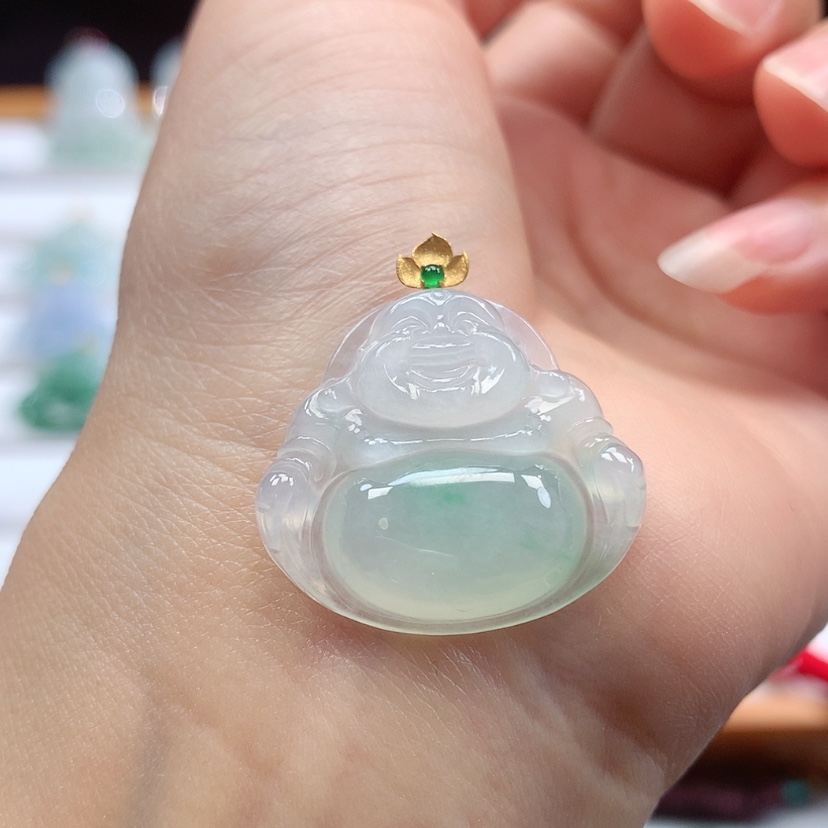 【闪购商品】翡翠吊坠(赠链)18K金镶嵌