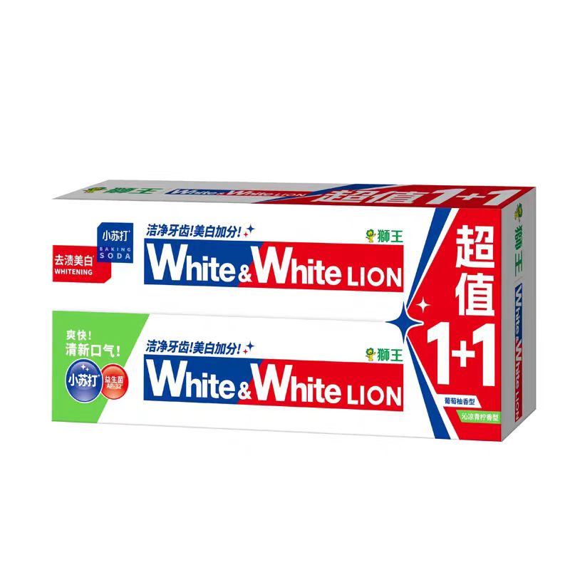 狮王小苏打美白牙膏120g+120g