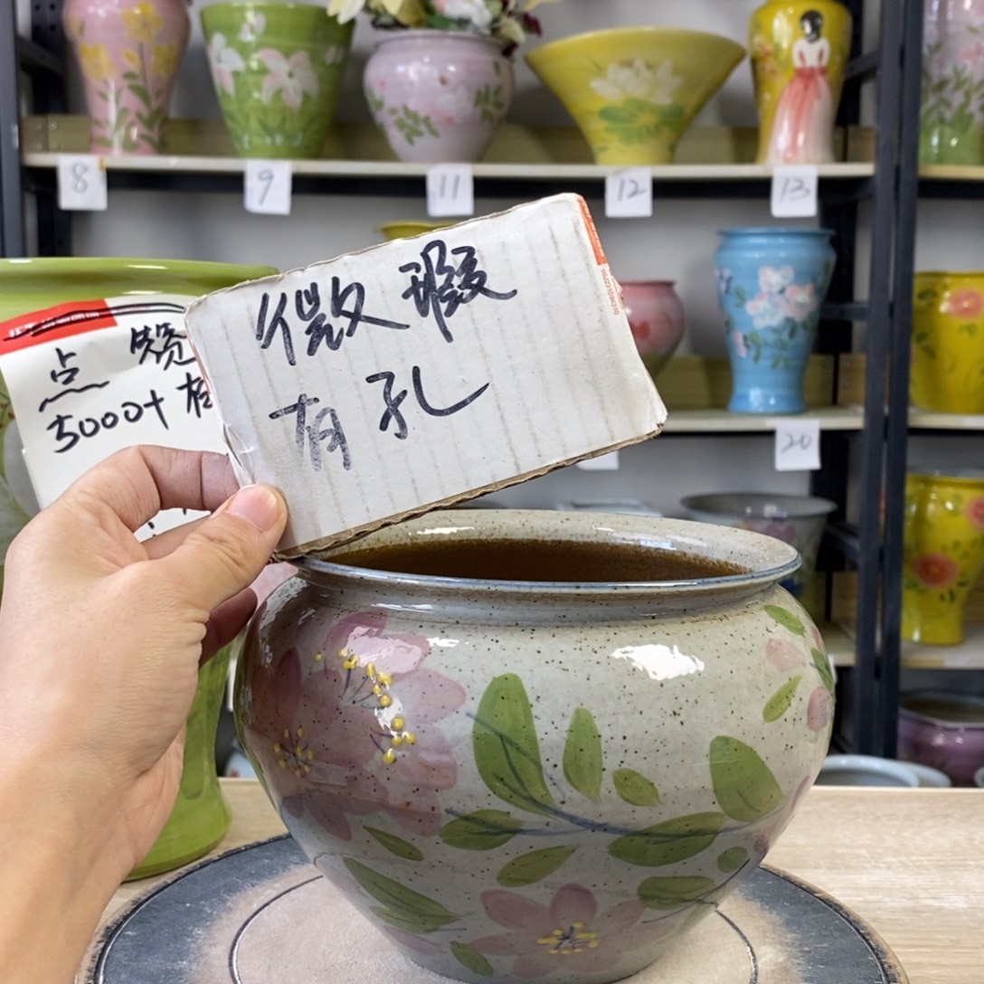 景德镇手工手绘陶瓷花盆