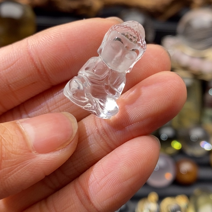 水晶宝宝佛银S925镶嵌