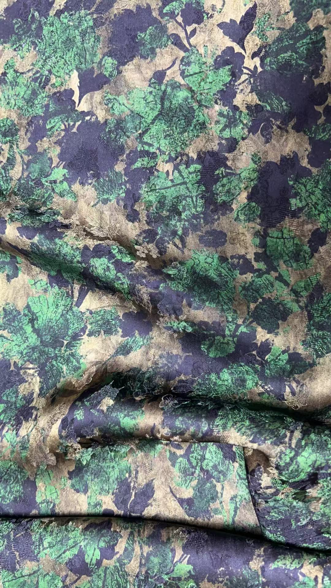 黑绿叶1米  链接 布头 高清数码印花