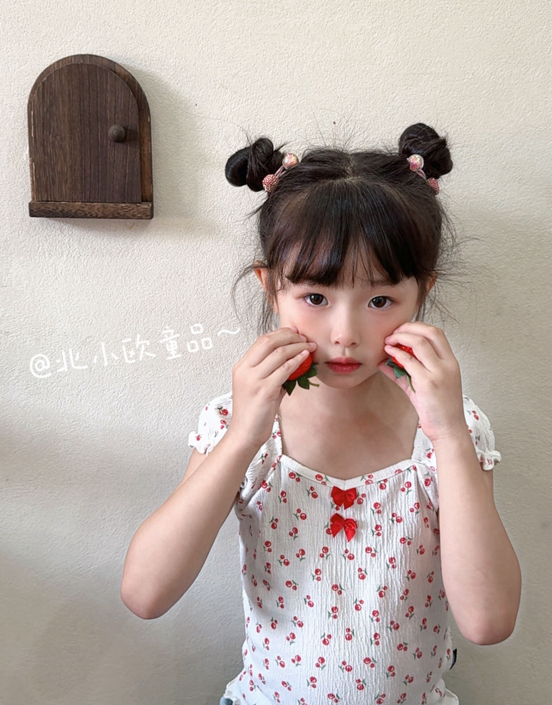 儿童草莓韩版镶钻头绳发绳头饰高弹力不伤发小女孩宝宝扎头发发夹