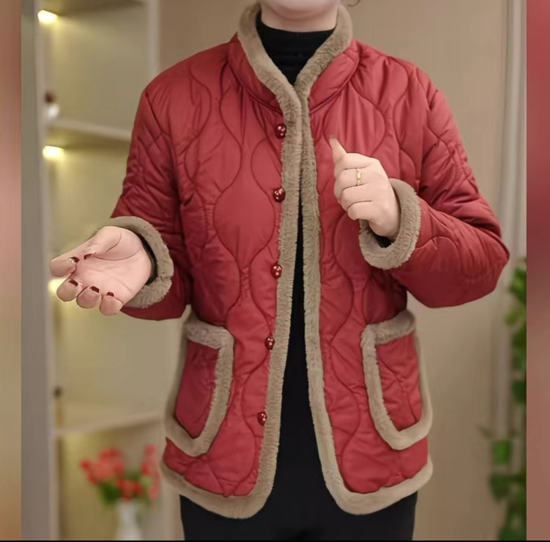 新款妈妈棉袄冬季秋冬加绒时尚中老年休闲棉服加厚外套棉衣保暖