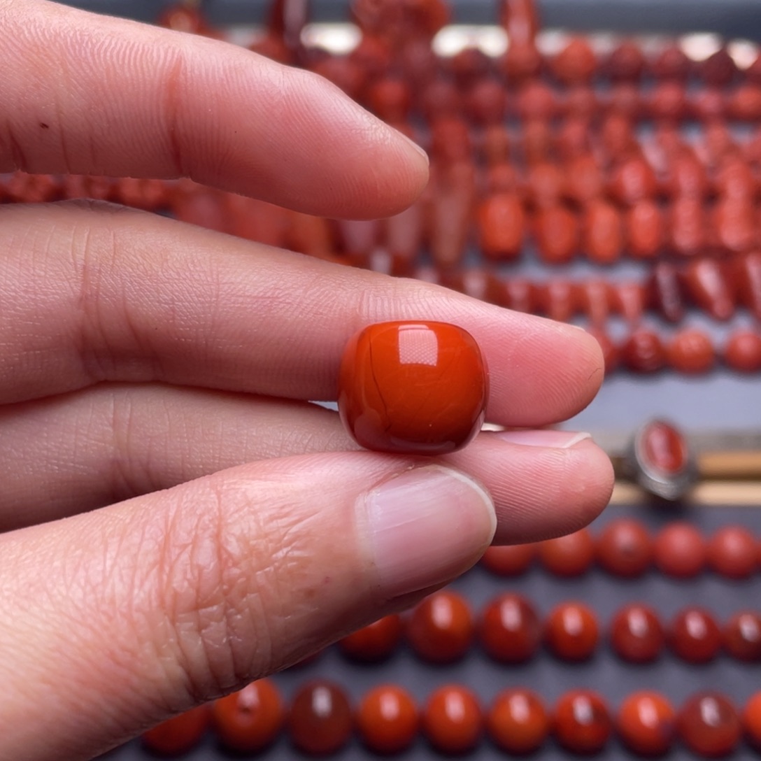 南红玛瑙未镶嵌其他W13➕瓦西柿子红满肉老型珠