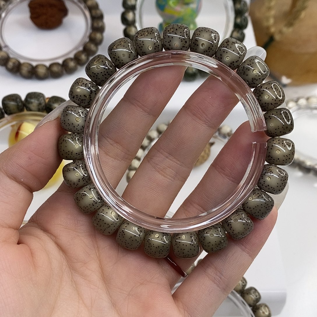 等***候手串星月菩提卡10灰绿糯冰L61