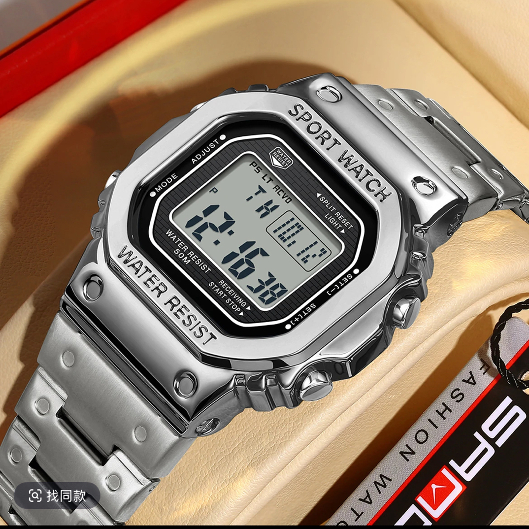 小方块时尚夜光电子手表男女同款适合情侣互赠礼物