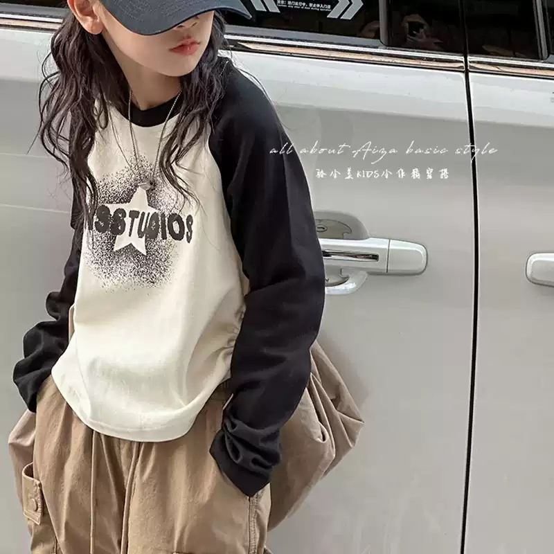 【YBKkids04】儿童德绒长袖T恤女童打底衫小中大童装加