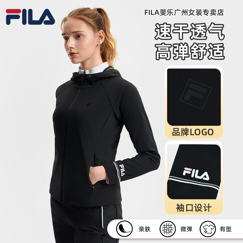 Fila/斐乐2025年春季女户外百搭网球复古运动针织上衣A11W513505F