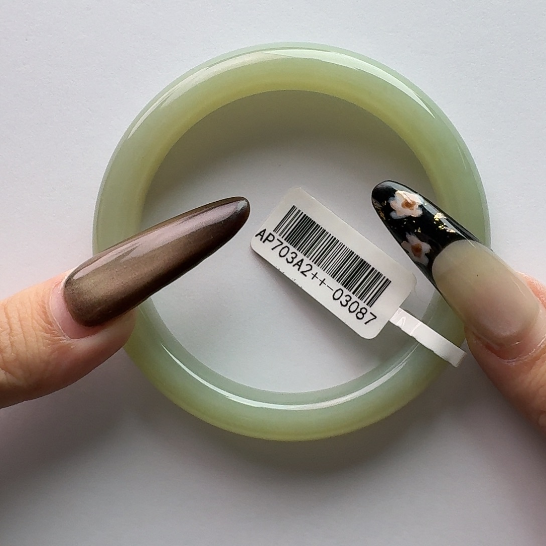 和田玉未镶嵌手镯57茶晴