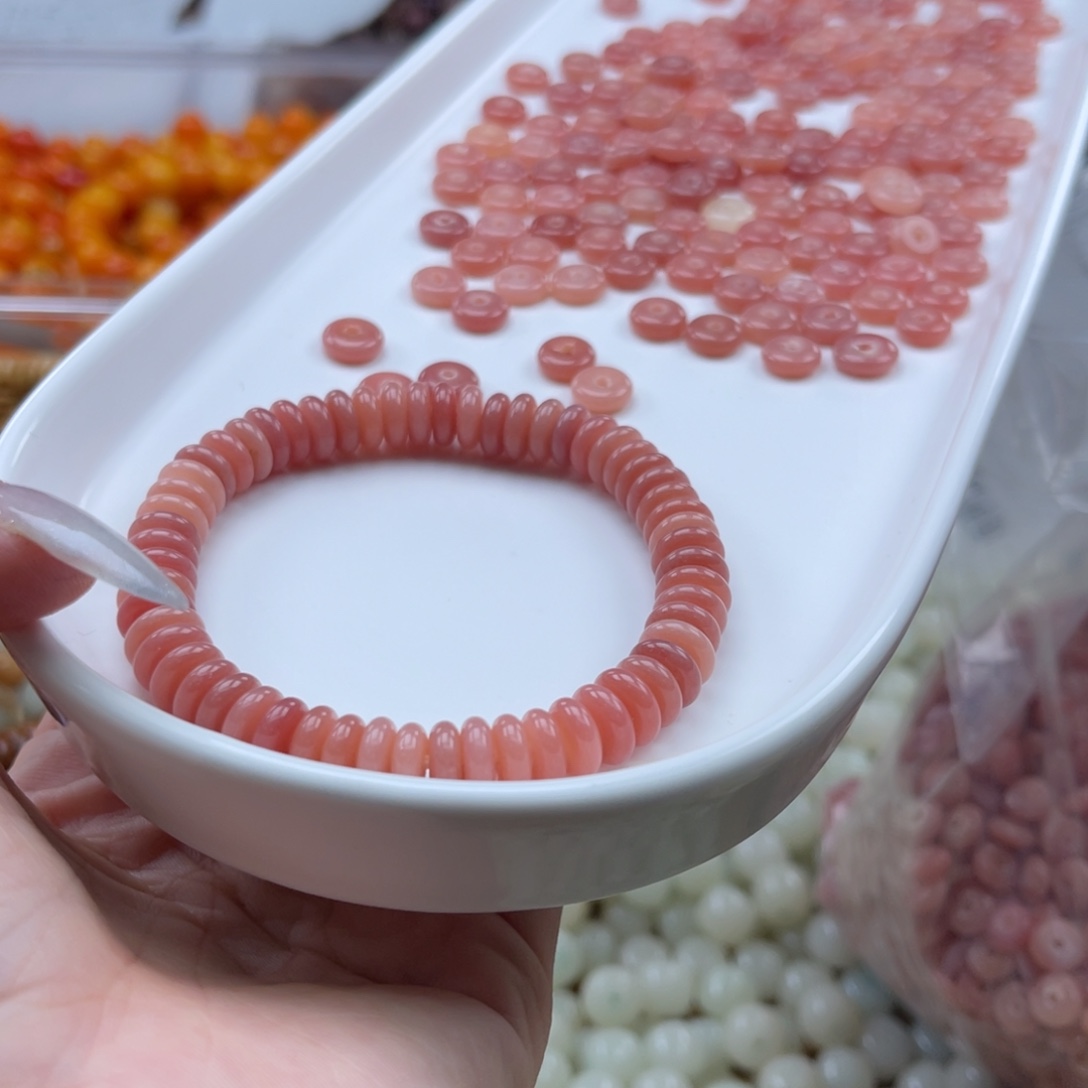 白玉菩提吊坠c8.75mm/50+10颗粉色片珠