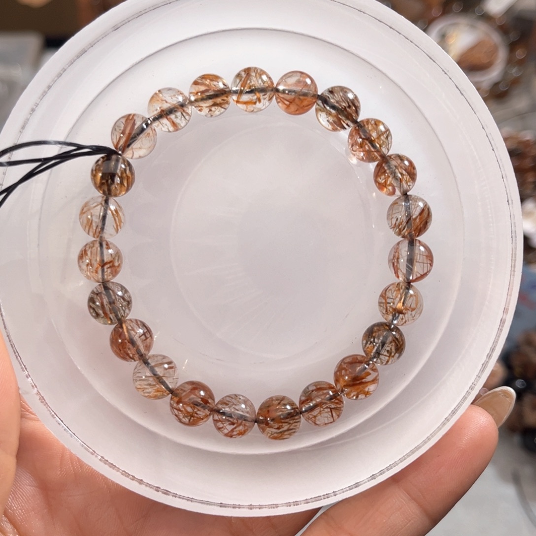 未镶嵌水晶手链黑金超七8m