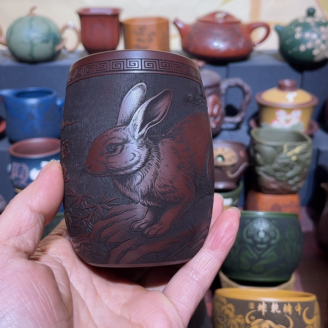 原矿紫砂手工主人杯