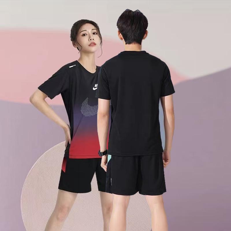 冰丝套装短袖短裤2025夏季情侣男女款宽松运动五分短裤套装