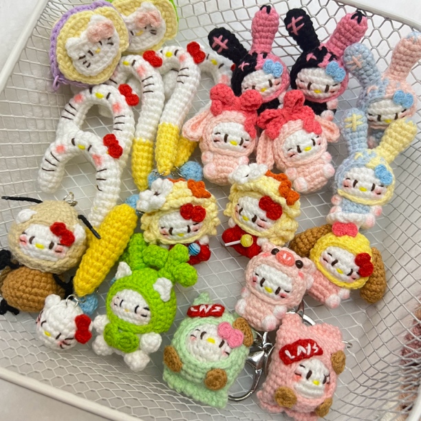 现货纯手工钩织kitty系列软糖挂件玩偶 生日礼物