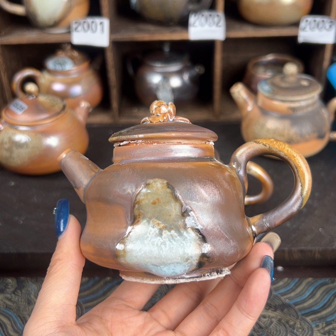 杯柴烧茶器中白壶