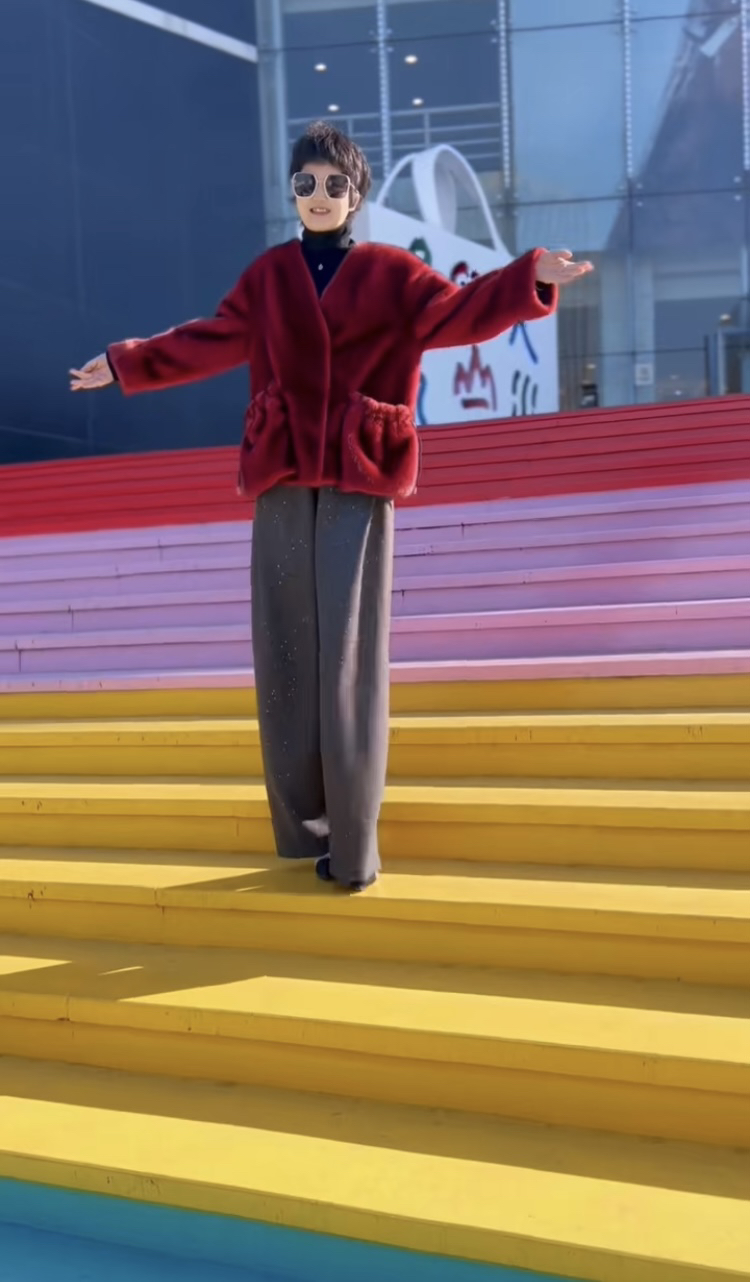 女士新款竺麻阔腿裤显瘦裤子亮闪闪裤子长裤