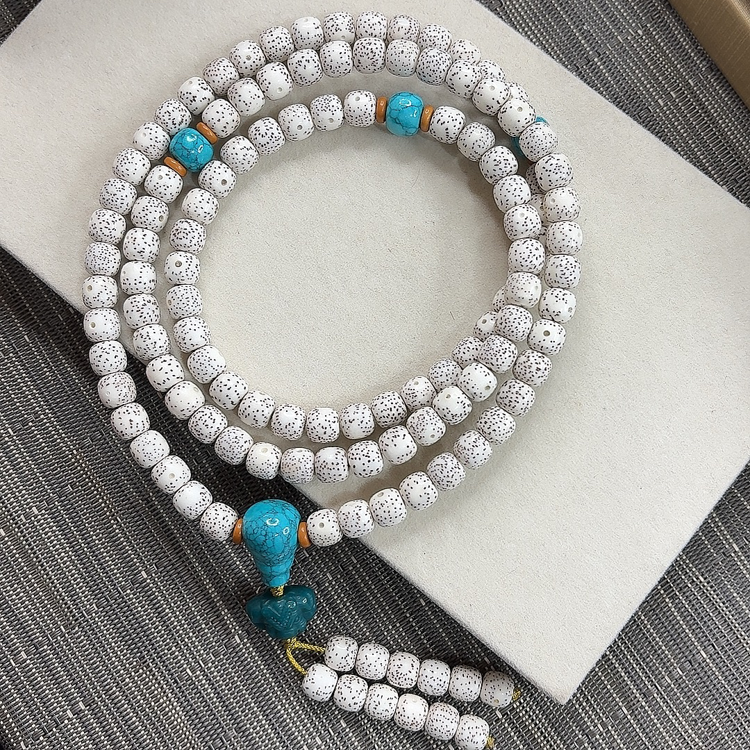 海南星月菩提同枝原生态长串 108棵高油高密（9*8）素串可搭配饰