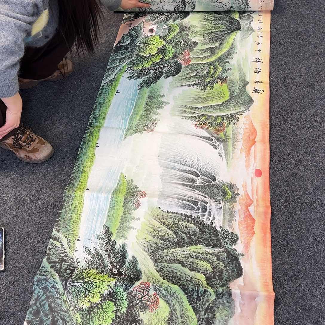 纯手绘国画作品好看小六尺