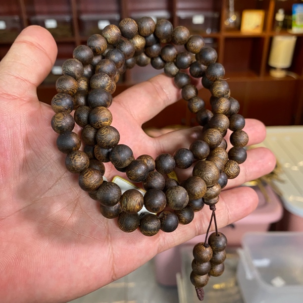 沉香09惠东九份圆珠多圈棋楠沉香手串念珠43克➕