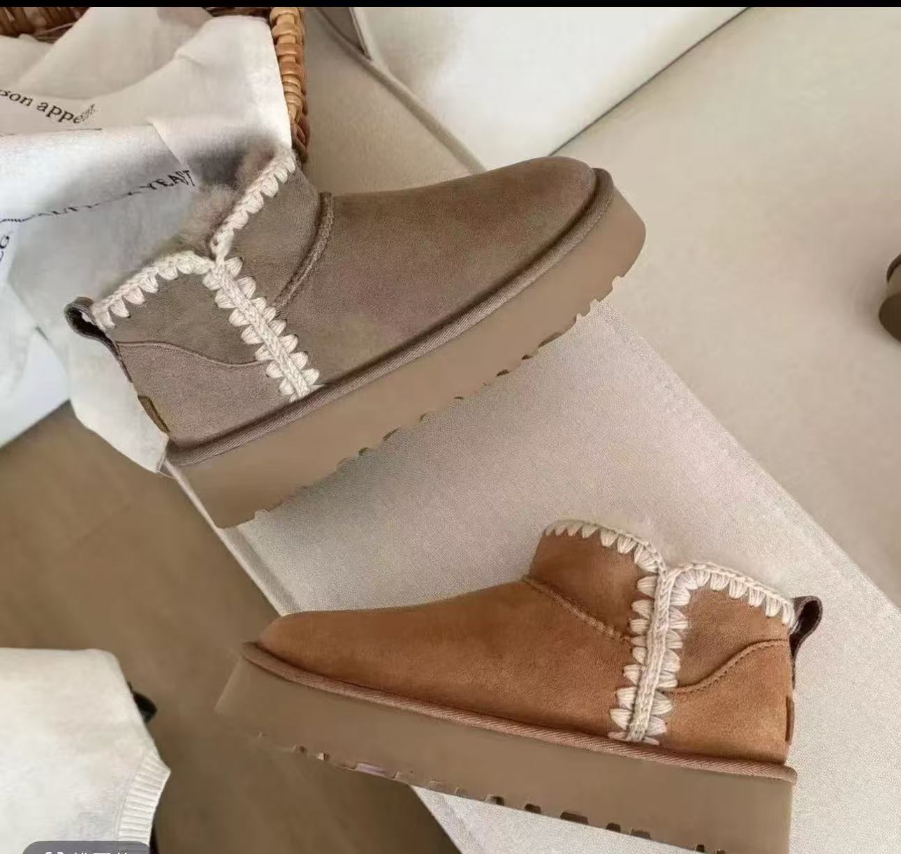 【毛线冬雨】2025新款桑坡简约百搭加厚保暖冬季女款雪地靴