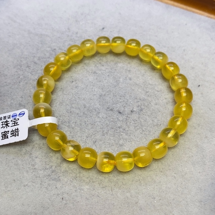 蜜蜡裸石未镶嵌手串