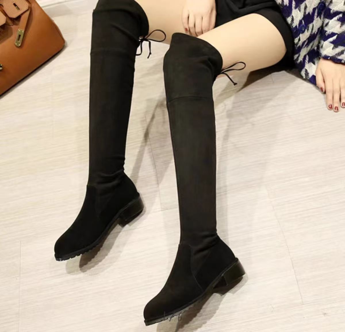 肥仔女鞋 352875  秋冬新款时尚百搭气质长靴女靴