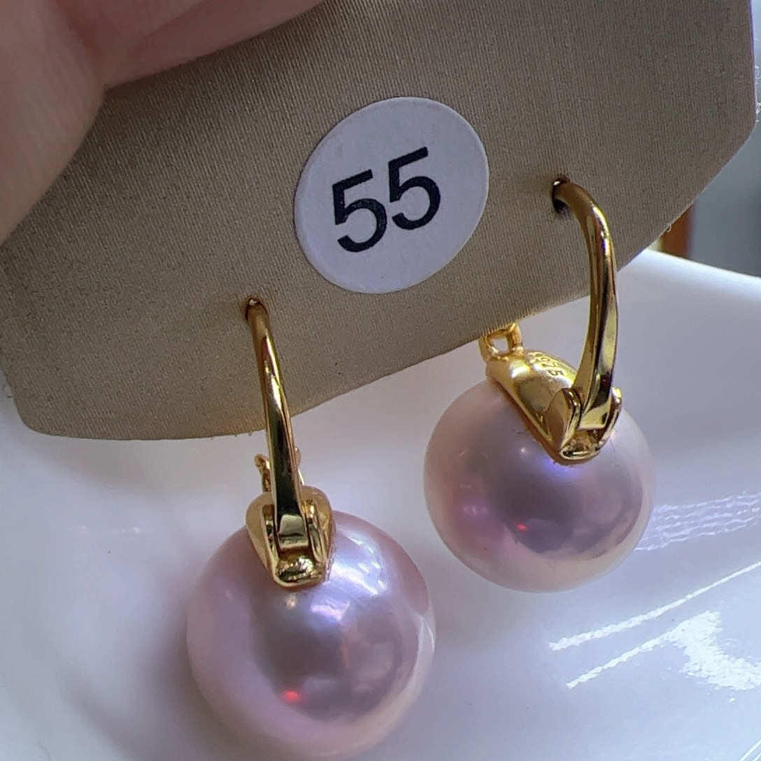 淡水珍珠耳饰银S925镶嵌