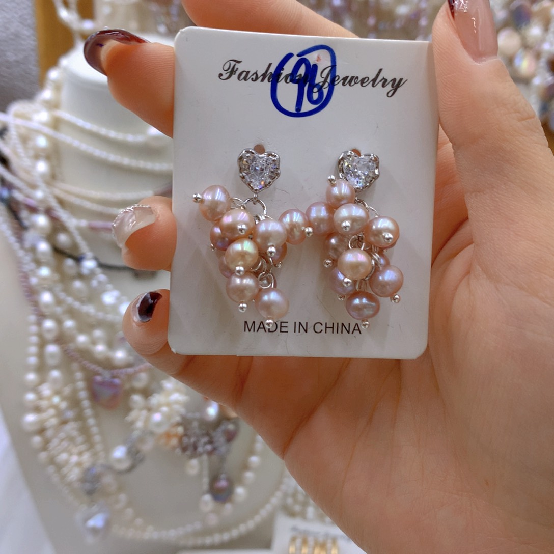 淡水珍珠耳饰合金